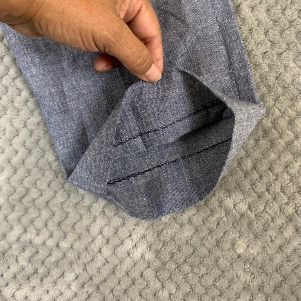 J.Crew Ludlow Slim Pant Men 32x30 (Hemmed to 27) Blue Cotton Linen Somelos H4161 - Picture 8 of 11